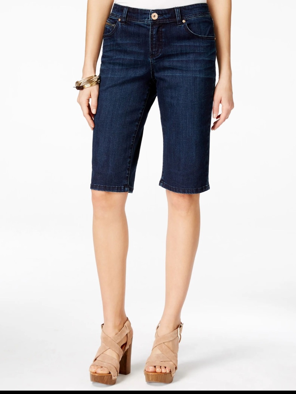 INC Dark Indigo Denim Bermuda Shorts for Women new